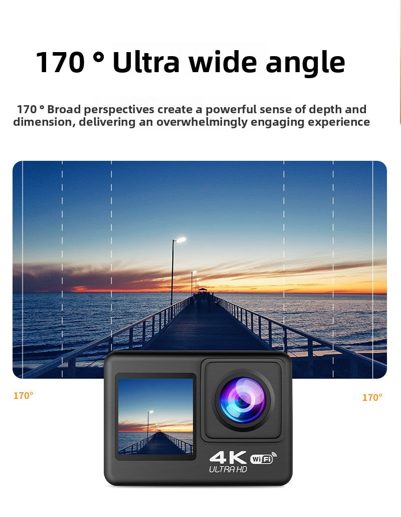 Cross-border 4k waterproof sports camera HD outdoor shooting riding underwater helmet camera sports camera factory