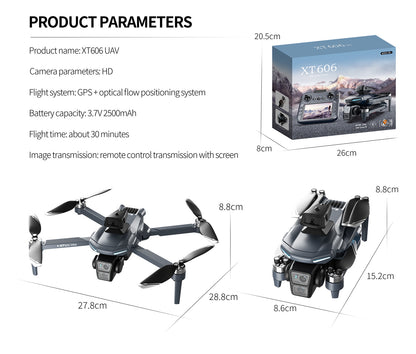 Cross-Border XT606Drone remote control with screen brushless motor HD aerial photography GPS Intelligent Positioning Remote Control Drone