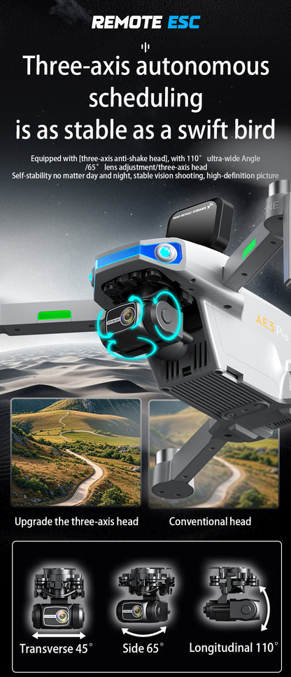 Cross-Border AE3Drone remote control with screen brushless GPS Three-axis gimbal Obstacle Avoidance Drone Remote Control Aircraft