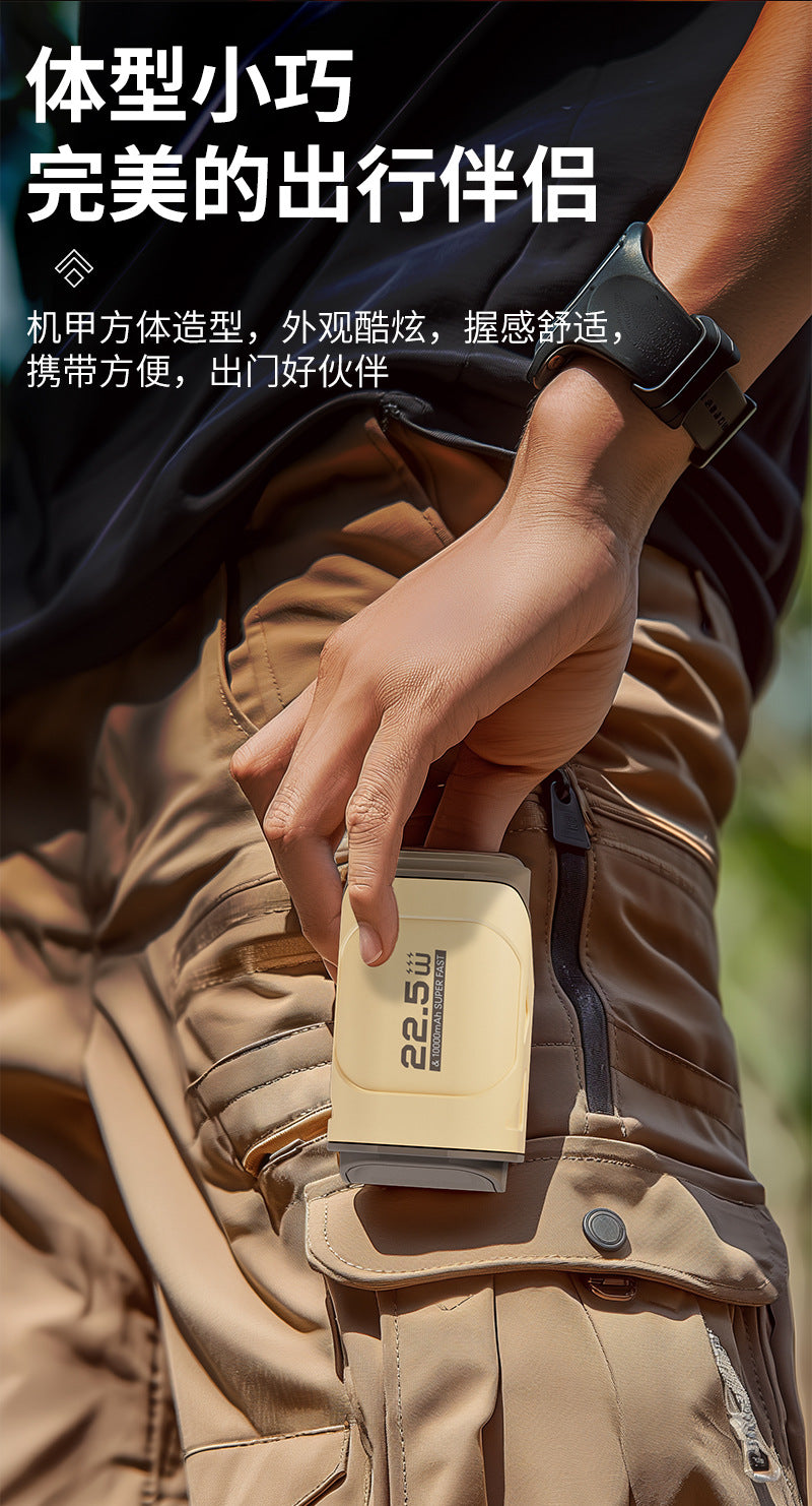 New Portable PD Fast Charge22.5W Wall Charger AC Plug10000mAh power bank with data cable portable charger