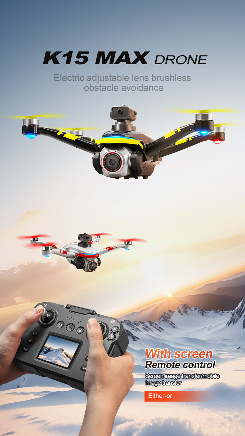 Cross-Border K15Drone remote control with screen brushless long battery life remote aircraft with obstacle avoidance High-Definition Aerial Drone