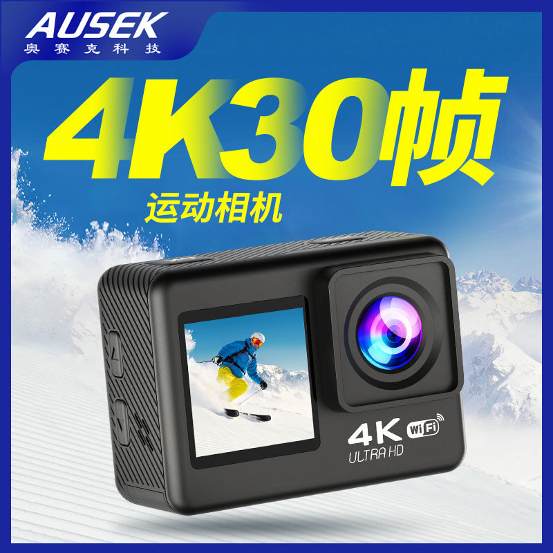 Cross-Border4k Action Camera HD Dual Screen wifi Outdoor sports wireless shooting head-mounted cycling camera factory