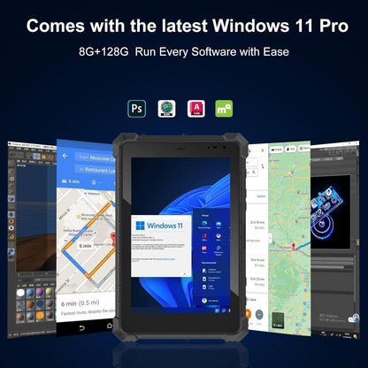 Rugged Tablet W10N,10.1 Inch Windows 11 Pro,8GB+128GB,Intel N5100,IP68 Waterproof,700nit Sunlight Readable,4G,LTE,GPS,WiFi 6 Heavy Duty Industrial Outdoor Work Tablet PC