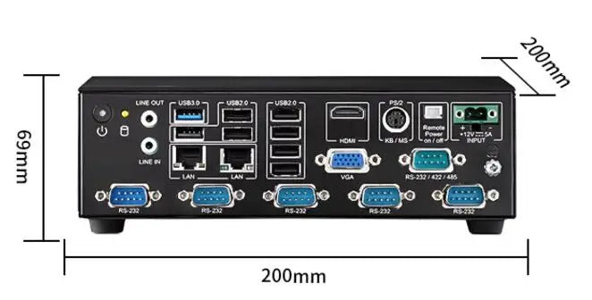 AIMC-2000 Fanless Embedded Industrial Computer Mini Industrial PC Quad-core J1900 SoC with VGA 6COM 8USB 2LAN DC-12V
