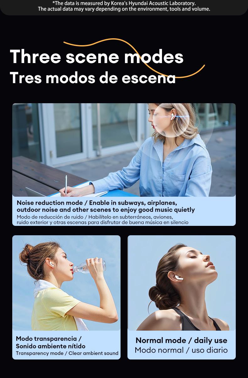 HYUNDAI Friend Pro Noise Reduction Headphones with Full Color Touch Charging Case, Robust Bass Stereo Audio Headset, IPX5 Waterproof & Anti-lost Search Function Earbuds