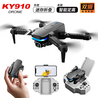 Cross-Border KY910Mini Folding Drone4K High-definition dual-camera aerial photography quadcopter with altitude hold remote control aircraft