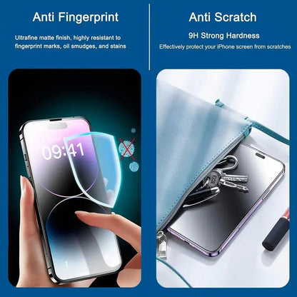 [2+2] Premium Glossy Tempered Glass Screen Protector Set - Ultra-Private, Bubble-Free, Easy Installation for iPhone 15, 14, 13, 12, 11 Series - Includes 2-Piece Camera Lens Protector for Enhanced Security