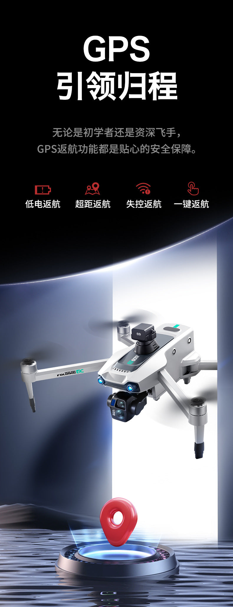 Cross-Border S819Remote Control Screened Drone with Relay Digital Image Transmission and Airdrop Capability2.7K High-Definition Aerial Drone