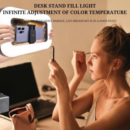 USB Rechargeable Selfie Portable Ring LED Ring Light, 8000mAh Long Battery Life Clip-on Selfie Fill Light, Portable Selfie Light for Bedroom, Living Room, Office, Mobile Power Supply for Charging Other Devices