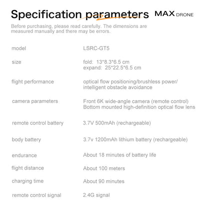 Cross-Border GT5MAX Drone with screen control, optical flow positioning, quadcopter with brushless motor, remote control airplane toy