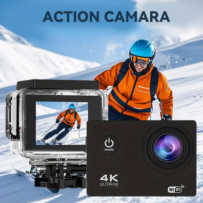 Action Camera with 4K 30FPS Ultra HD Video,12MP Photos, HDR,2.0" Image Sensor, Daily Streaming, HD camera, Stabilization