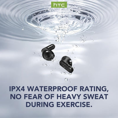 HTC NE20 Bluetooth 5.4 Earphones LED Display High Fidelity Waterproof Wireless Earphones | Suitable for Office, Sports, Study and Audio Calls | Built-in Microphone | Earphones