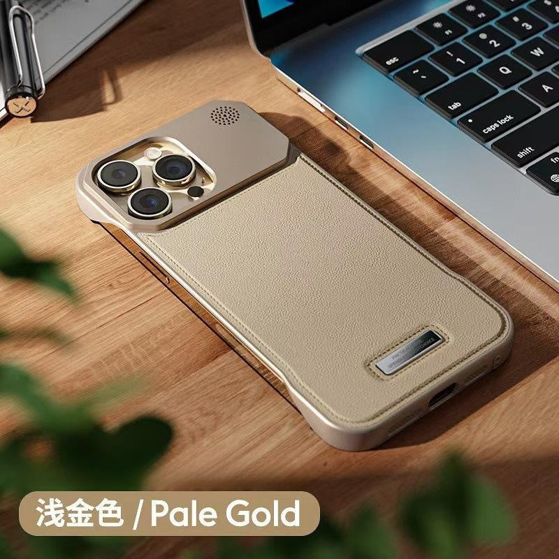 Compatible with iPhone 17 16 15 14 13 12 Pro Max Plus Air Leather Aroma Frameless Magnetic Phone Case Apple 15/14 Metal Protective Cover 13