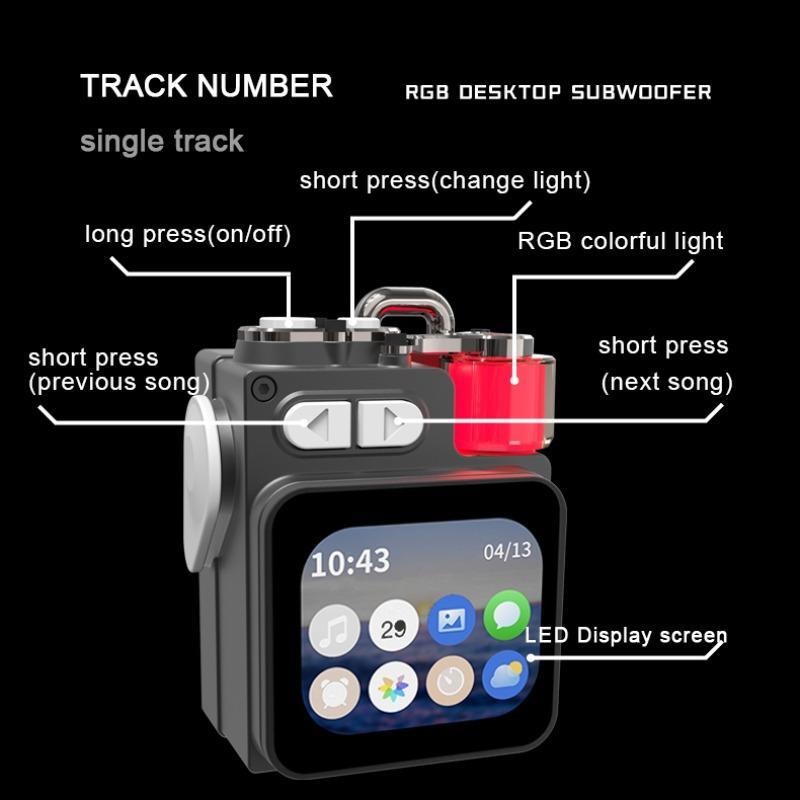 GAMINJA Wireless Speakers, Portable Mini Multi-function Wireless Music Player, Rechargeable Stereo Radio Speaker with Cool Light for Home Office