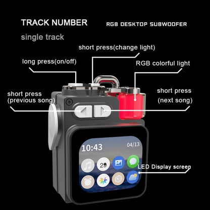 GAMINJA Wireless Speakers, Portable Mini Multi-function Wireless Music Player, Rechargeable Stereo Radio Speaker with Cool Light for Home Office