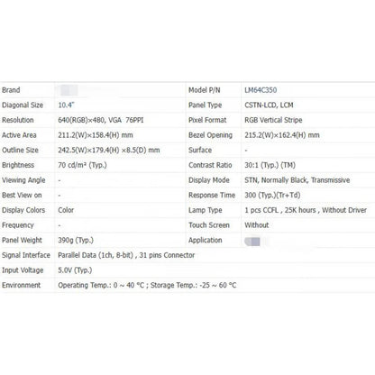 LM64C350 Brand New Original 10.4 Inch LCD Screen