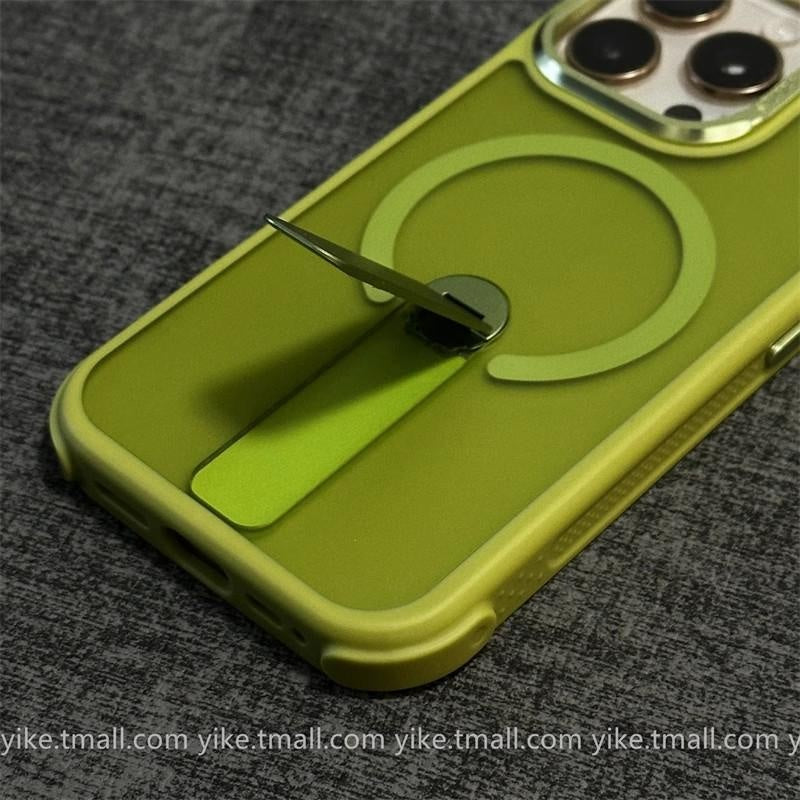 Suitable for iPhone 17 16 15 14 13 12 Pro Max Air Plus SE Phone Case Matte Magnetic Case Apple 15 Stand One-word Bracket Phone Protective Cover