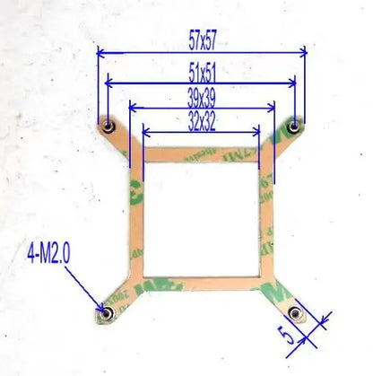 PGA946 PGA947 PGA988 PGA989 mobile i3 i5 i7 CPU cooler FAN thickness 23mm hole spacing 51mm 1U Box