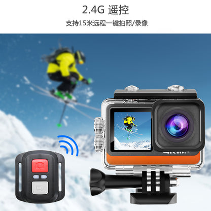 Cross-Border4k Action camera anti-shake HD touch wifi Ultra-long battery life outdoor shooting diving cycling recorder