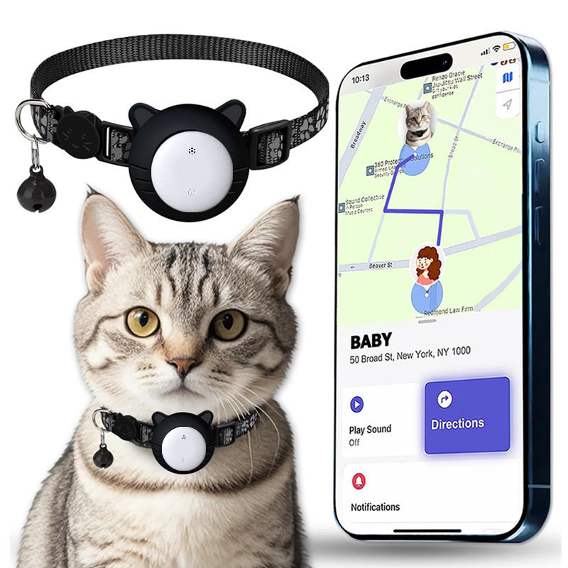 iOS Dedicated Pet Locator Collar Global Tracker Compatible with Apple Find My Locator Cat Collar