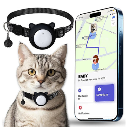 iOS Dedicated Pet Locator Collar Global Tracker Compatible with Apple Find My Locator Cat Collar