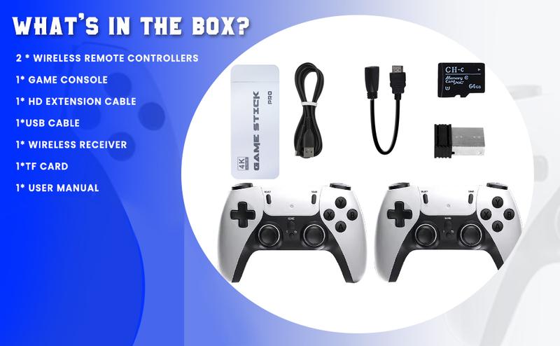 【Springtok】Coolnut 20,000+ Retro Game Console, Plug and Play Video Games Stick 26 Emulators, 4K HDMI Output, Premium Dual Controllers, New Year Gift