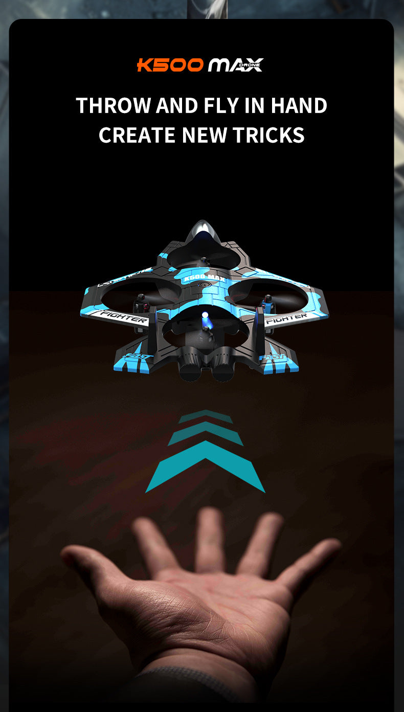 Cross-Border K500Max Fighter Four-Channel Suspension Four-Axis Drone Altitude Hold Roll Stunt Lighting Aircraft Low Price