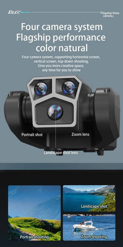 Cross-Border New Products AE7Foldable Brushless Motor Drone Aerial Photography Cool Lighting Remote Control Aircraft Quadcopter