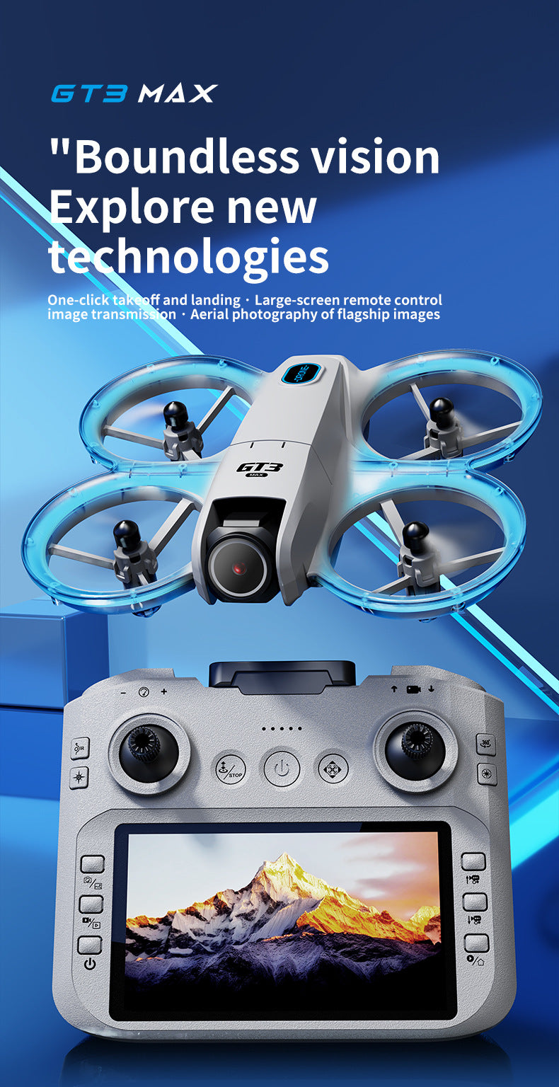 Cross-Border GT3Drone Remote Control with Screen Optical Flow Positioning Electric Lens Quadcopter Remote Control Aircraft Toy