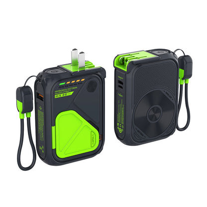 AC Plug Charger20000Ma  5-in-1 Wireless Magnetic Charging22.5W Fast Charging Built-in Cable Portable Power Bank