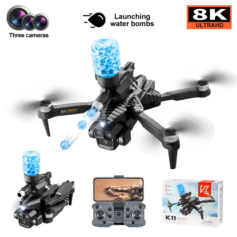 K11Max Drone Brushless Motor Three-Camera Aerial Photography Quadcopter Water Bomb Launch Remote Control Aircraft Drone