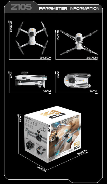 Cross-Border Z105Drone remote control with screen HD aerial photography brushless motor obstacle avoidance quadcopter toy airplane