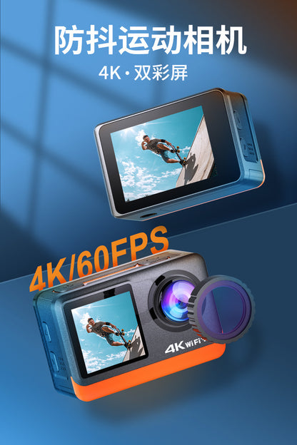 Cross-Border4k Action camera anti-shake HD touch wifi Ultra-long battery life outdoor shooting diving cycling recorder