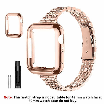 Women's Watch Band & Soft Protective Case & Tools (1 Set), Stainless Steel Smart Watch Bands, Compatible with Apple Watch 9/8/7/6/5/4/3/2/1/SE/SE2 Series, Wearable Accessories, Electronics Accessories