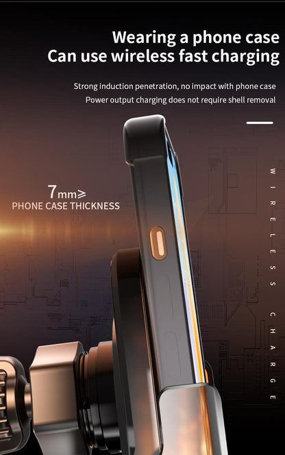 Wireless Car Charger Fast Auto Clamping Car Charger Phone Holder fit iPhone Pro  tags Smartphone Cellphone Charging Electronic magnetic 360 rotating Lightning Bracket