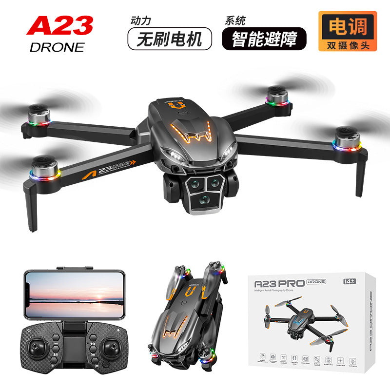 Cross-Border A23 PRO Drone HD Aerial Photography Quadcopter Brushless Obstacle Avoidance Remote Control Aircraft Export Toy