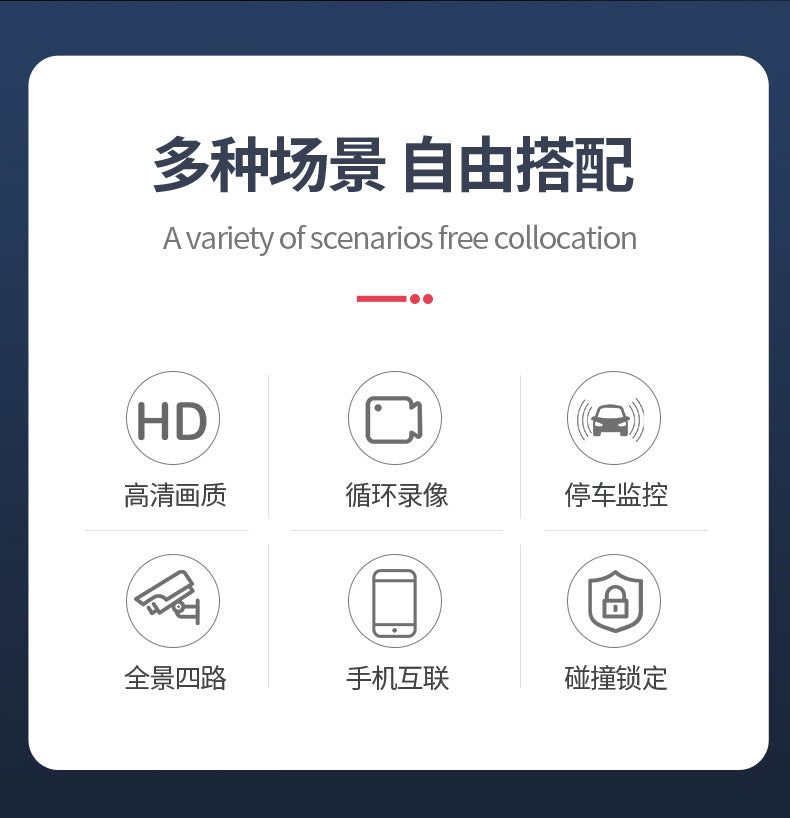 Private Model4Camera Recorder1080P High Definition Night Vision Reversing Camera for Vehicles DVR High-end Dash Cam