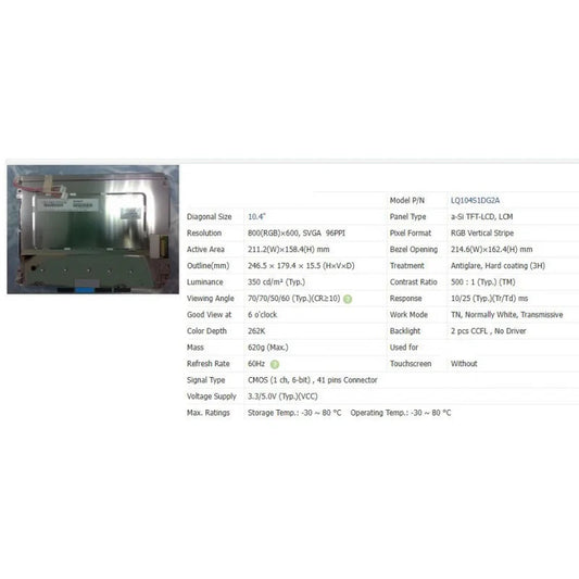 Lq104s1dg2a new original 10.4 inch LCD screen