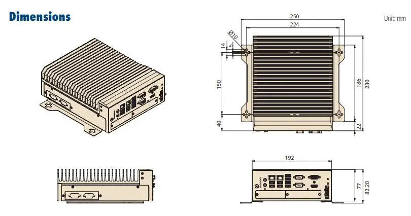 MIC-770 V2 Fanless Embedded Industrial Computer Mini Industrial 10th Gen Core™ i3/i5/i7/i9 LGA 1200 Box PC input 9-36VDC 2*LAN
