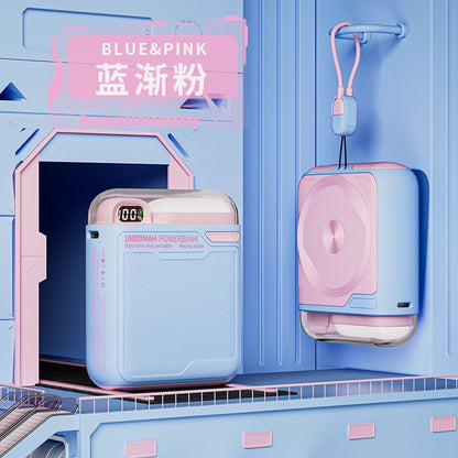 Magnetic Wireless Charger10000mAh Power Bank with Stand PD20W Two-way fast charging cross-border power bank with built-in cable