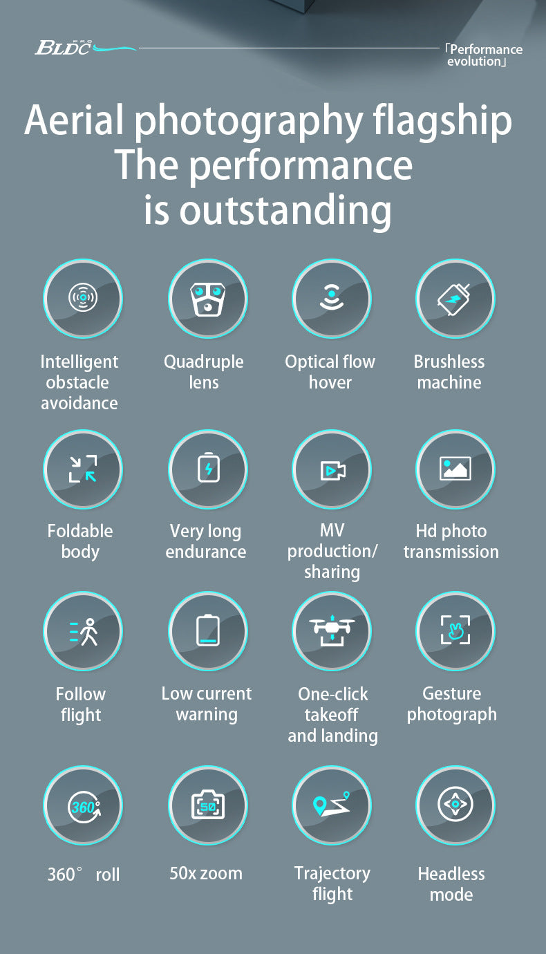 Cross-Border New Products AE7Foldable Brushless Motor Drone Aerial Photography Cool Lighting Remote Control Aircraft Quadcopter