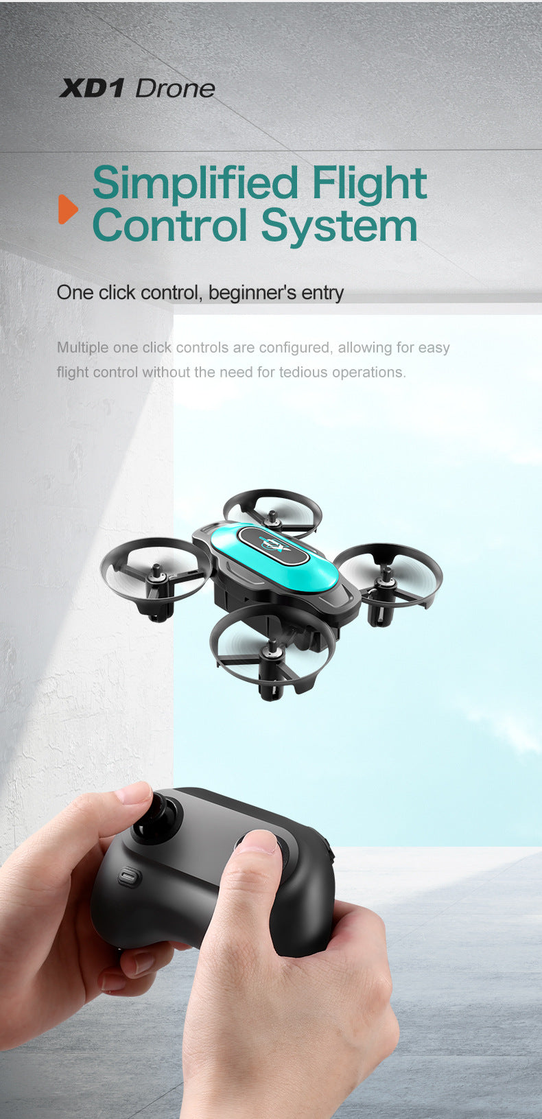 Cross-Border XD2Mini Drone, Shockproof and Impact Resistant2.4G Four-Axis Aircraft360°Rotating and Rolling Remote Control Toy