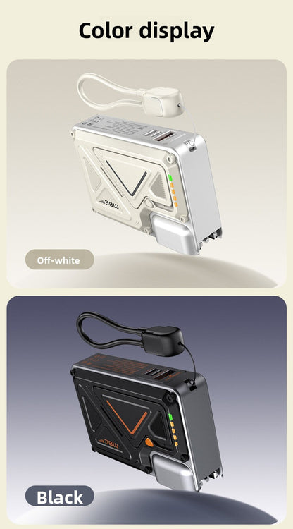 Power Bank AC Power Bank 35W Fast Charging with Built-in Cable Portable Power Supply Magnetic Wireless Charging Stand Multi-Function