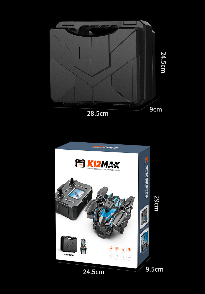 Cross-Border K12MAX Drone with screen control, optical flow positioning, quadcopter with brushless motor, remote control airplane toy