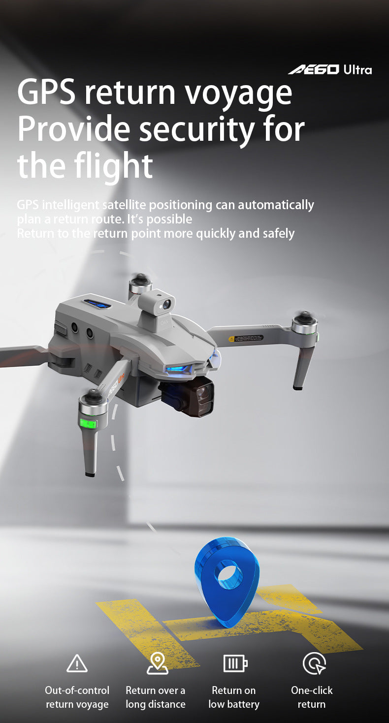 AE60High-definition professional aerial photography drone with touchscreen, digital image transmission, automatic return, and airdrop capability GPS Remote control aircraft