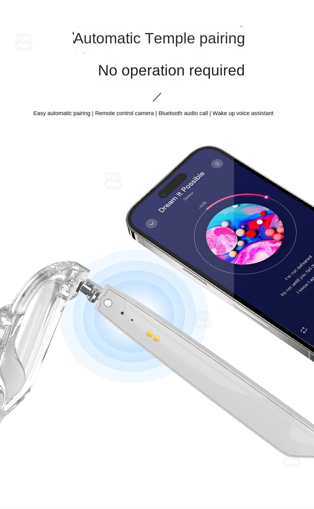 Black Technology Translation Smart Wireless Bluetooth Headset Myopia Glasses Anti-Blue Light Voice Call IOS Android Universal