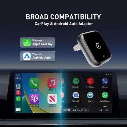 2026 latest model 2 in 1 Wireless  CarPlay Adapter, for Both Apple and Android, Converts Wired to Wireless,Fast Connection, No Latency
