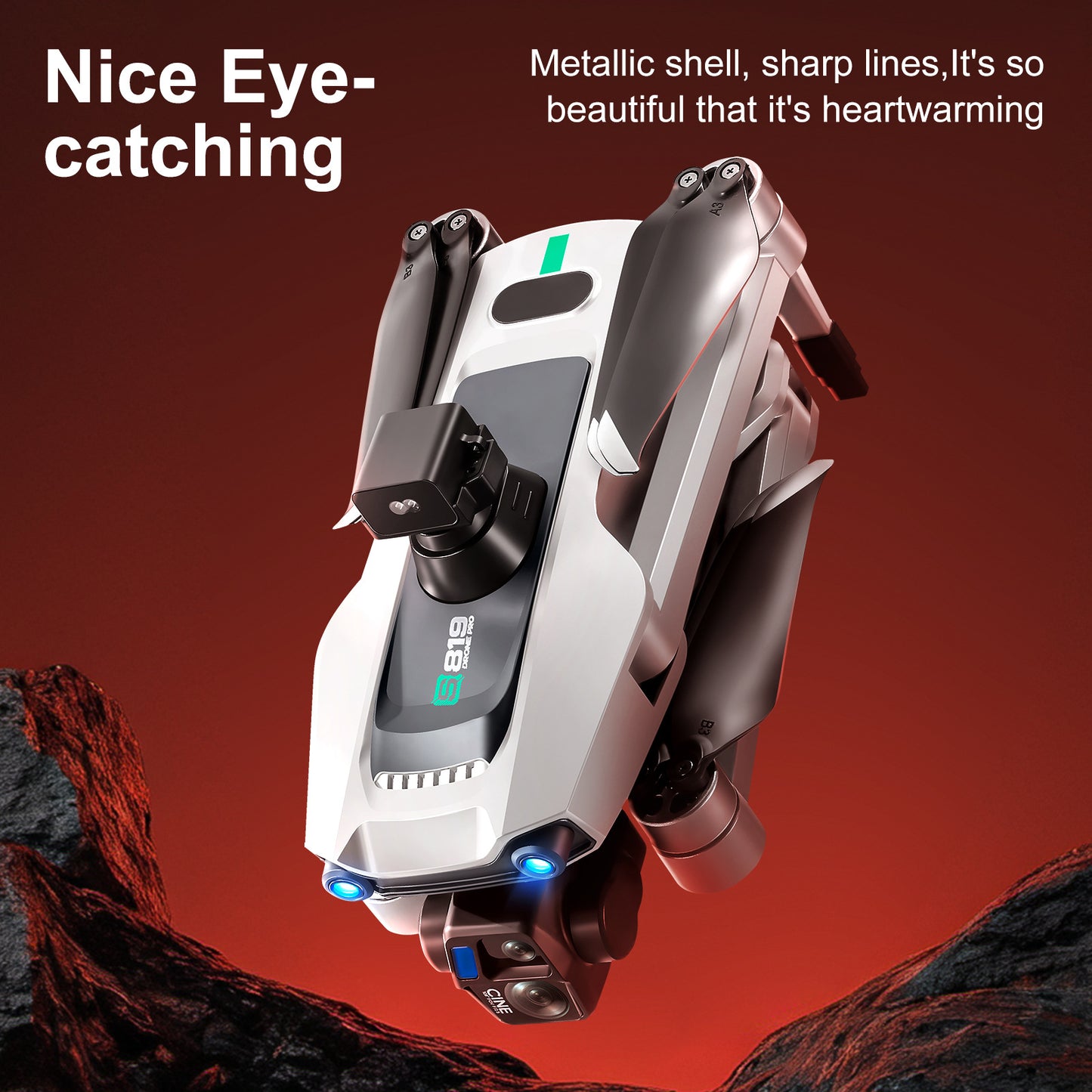 Cross-Border S819Remote Control Screened Drone with Relay Digital Image Transmission and Airdrop Capability2.7K High-Definition Aerial Drone