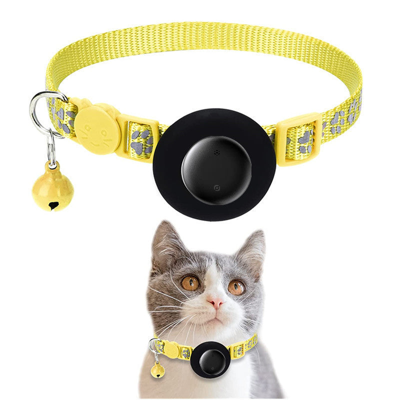 Pet Cat Tracking Collar Only iOS Compatible Apple Find My Locator Footprint Reflective Collar