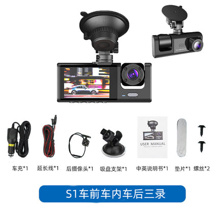 170High-definition recorder with front and rear triple recording and touchscreen1080P Driving Recorder WIFI Mobile Phone Interconnection